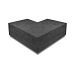 Hoekstuk traptreden 90° buiten 40x20 carbon