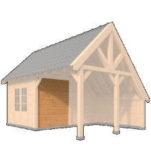 Wandmodule Type B zweeds rabat Red Class Wood 250 x 224 cm
