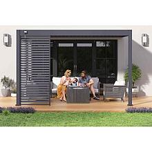 Aluminium overkapping Louvrepaneel horizontaal 360 cm antraciet