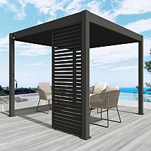 Aluminium overkapping Louvrepaneel horizontaal 400 cm antraciet