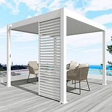 Aluminium overkapping Louvrepaneel horizontaal 300 cm wit