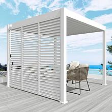 Aluminium overkapping Louvrepaneel horizontaal 360 cm wit