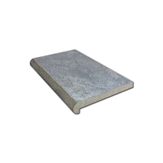 Blue Stone randtegel gevlamd & geborsteld type E hoekradius rechts