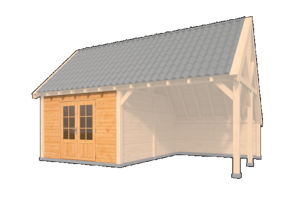 Wandmodule Type D & E zweeds rabat Red Class Wood 350/400 x 224 cm
